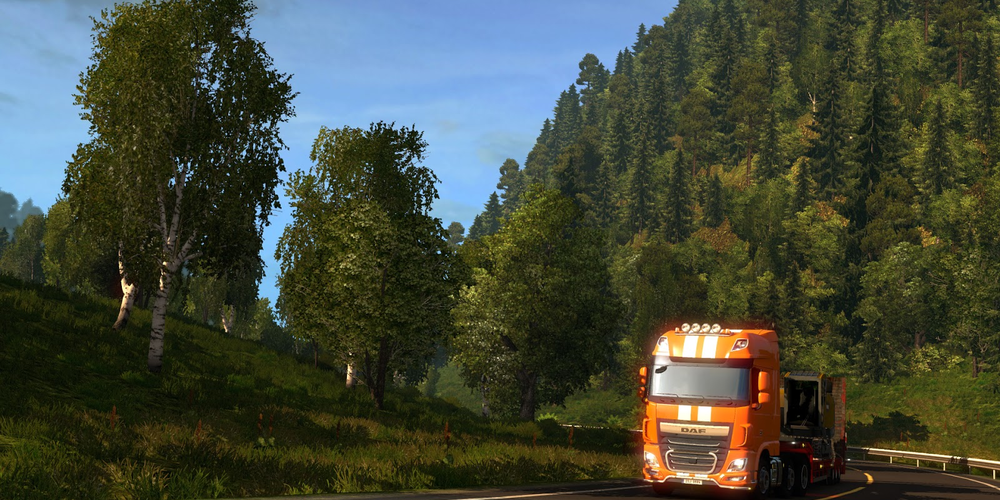Summer whether in ETS2 game screen